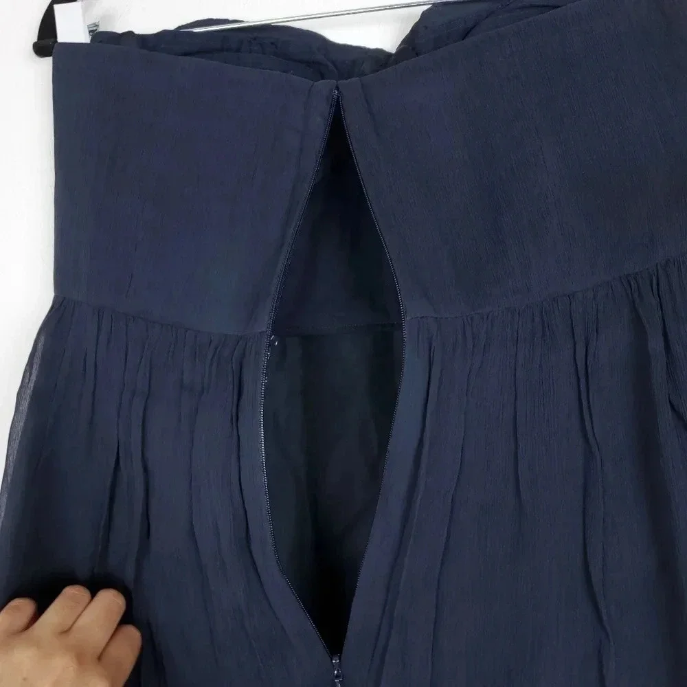 J. crew Taryn Silk Chiffon Dress In Navy 8
